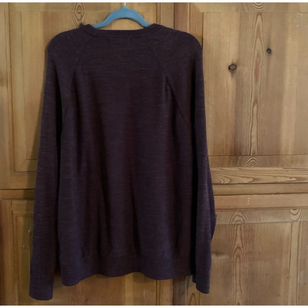 Banana Republic XL Soft Cotton Crewneck Sweater Burgundy Minimal Quiet Luxury